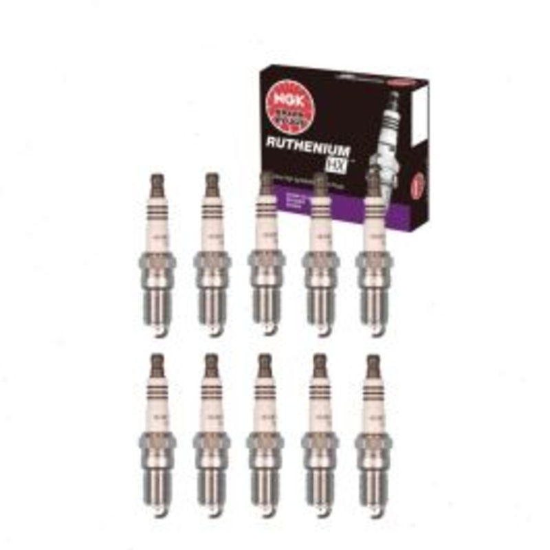 10 pc NGK Ruthenium HX Spark Plugs for 1999-2019 Ford E-350 Super Duty 6.8L V10