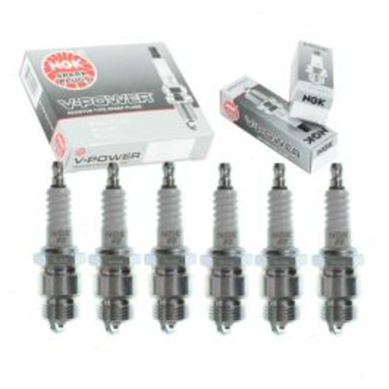 6 pc NGK V-Power Spark Plugs for 1975-1986 Ford E-150 Econoline Club Wagon 4.9L L6