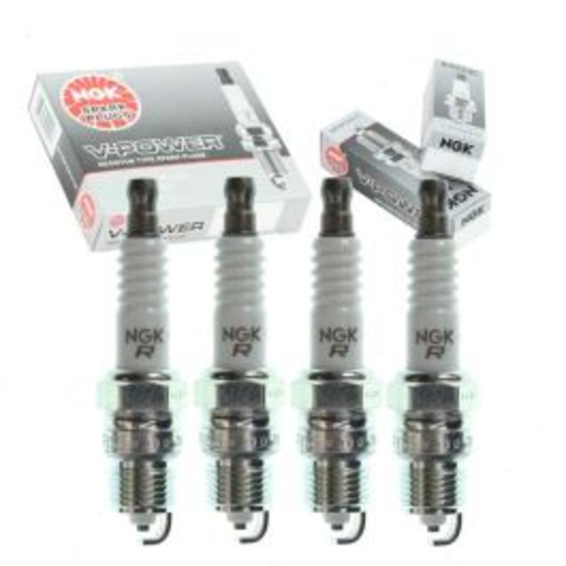 4 pc NGK V-Power Spark Plugs for 1975 Chevrolet Vega 2.3L L4
