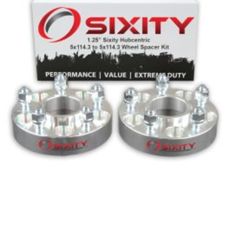 Sixity 2 pc 1.25" Inch Thick 5x114.3 Wheel Spacers 1/2-20tpi 1.25in Hubcentric