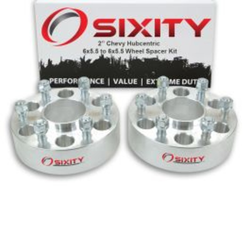 Sixity 2 pc 2" Thick Hubcentric Wheel Spacers - Chevy Pickup Suburban Blazer Tahoe - 6x5.5