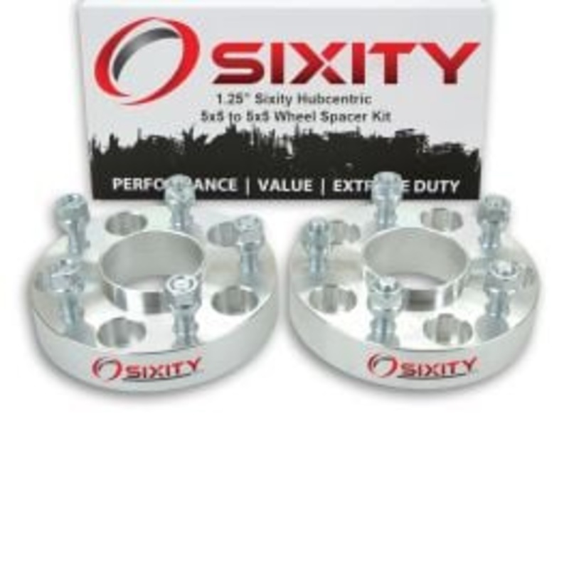 Sixity 2 pc 1.25" Inch Thick 5x5 Wheel Spacers 1/2-20tpi 1.25in Hubcentric