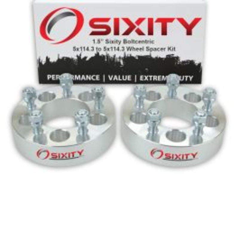 Sixity 2 pc 1.5" Inch Thick 5x114.3 Wheel Spacers 1/2-20tpi 1.25in Studs Lugs