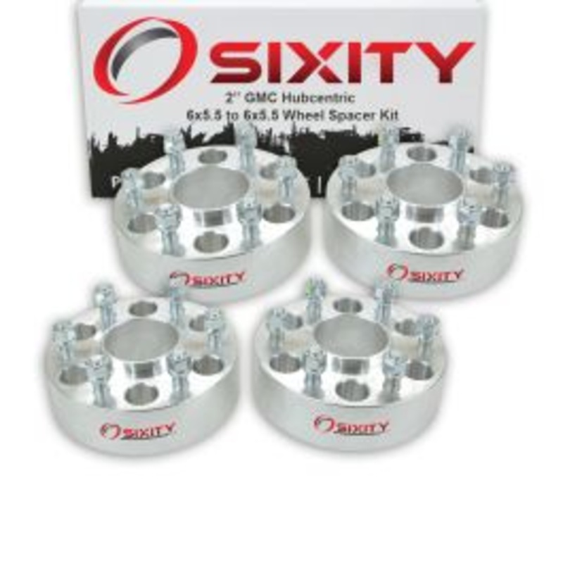 Sixity 4 pc 2" Thick Hubcentric Wheel Spacers - GMC Jimmy Yukon Denali Sierra Savana - 6x5.5