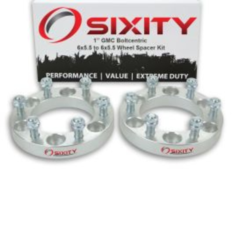 Sixity 2 pc 1" Thick Wheel Spacers - GMC Jimmy K1500 Suburban Safari Sierra Denali - 6x5.5