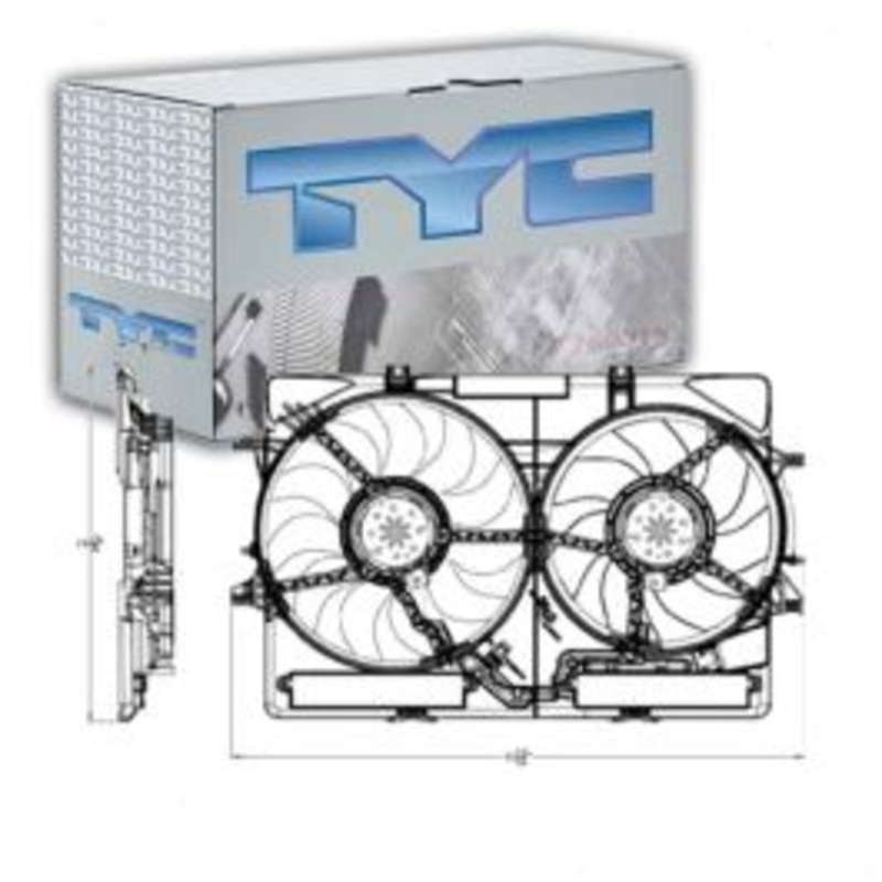 TYC Dual Radiator & Condenser Fan Assembly for 2009-2017 Audi Q5 2.0L 3.2L L4 V6