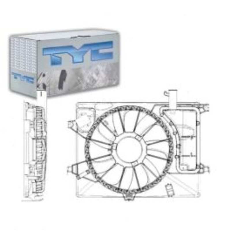 TYC Dual Radiator & Condenser Fan Assembly for 2014 Kia Forte Koup 2.0L L4