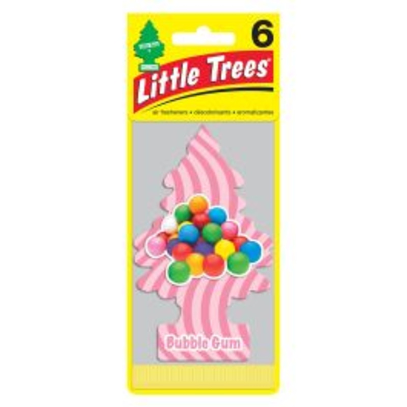 Little Trees Bubble Gum Air Freshener for Car and Home - 6 pack