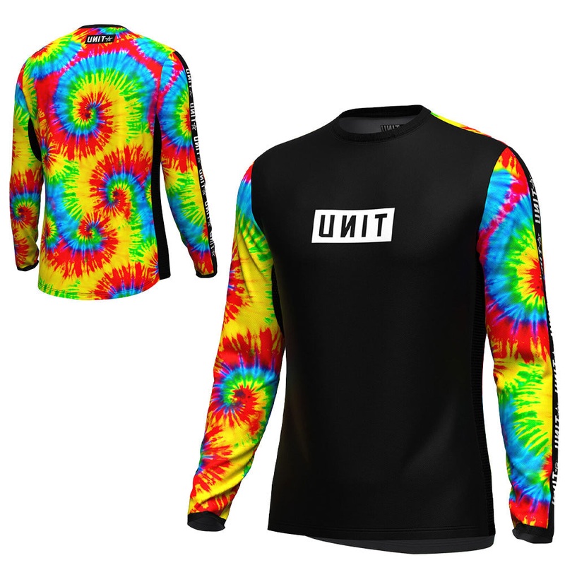 Unit Flare Youth Long Sleeve Jersey - Youth S - Multi-Coloured Tie Dye